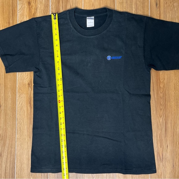 Absolut Vodka Stitched Logo Vintage 90s Shirt Black LARGE Throwback - Picture 4 of 5